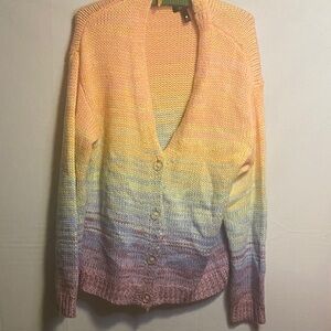 Aqua Multicolor Gradient Cardigan